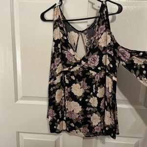 Floral Cold Shoulder Top